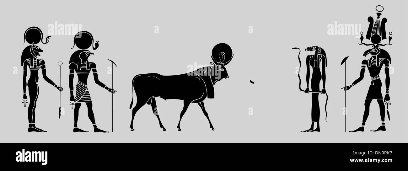 Dieux égyptiens et les symboles - vector Illustration de Vecteur