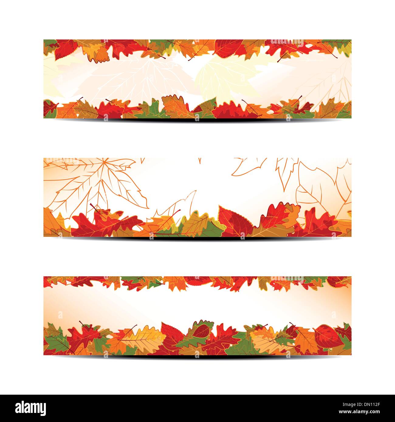 Ensemble de feuilles aux couleurs automnales d'un bandeau ou d'un en-tête  Web Image Vectorielle Stock - Alamy
