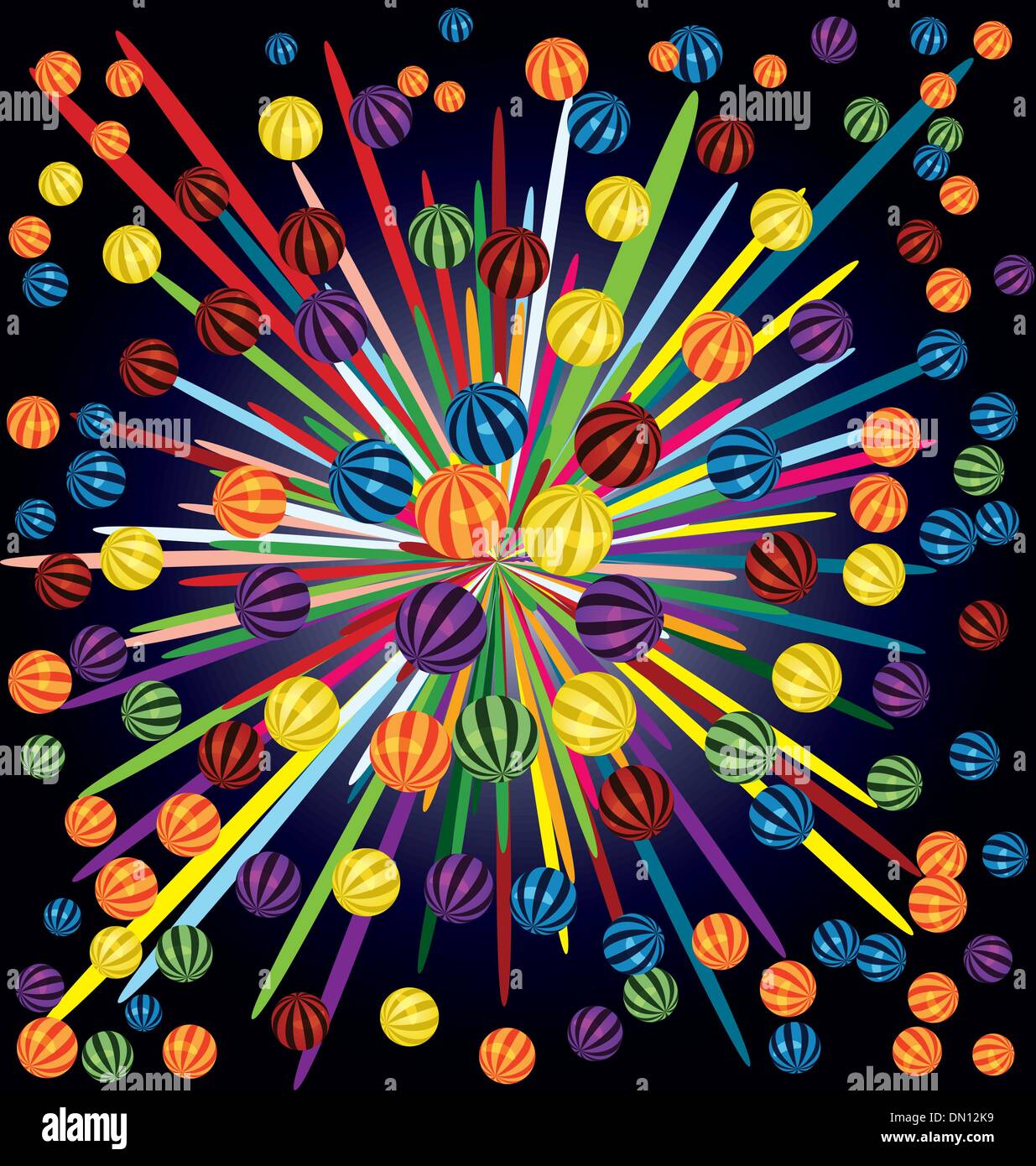 Boules colorées firework Illustration de Vecteur