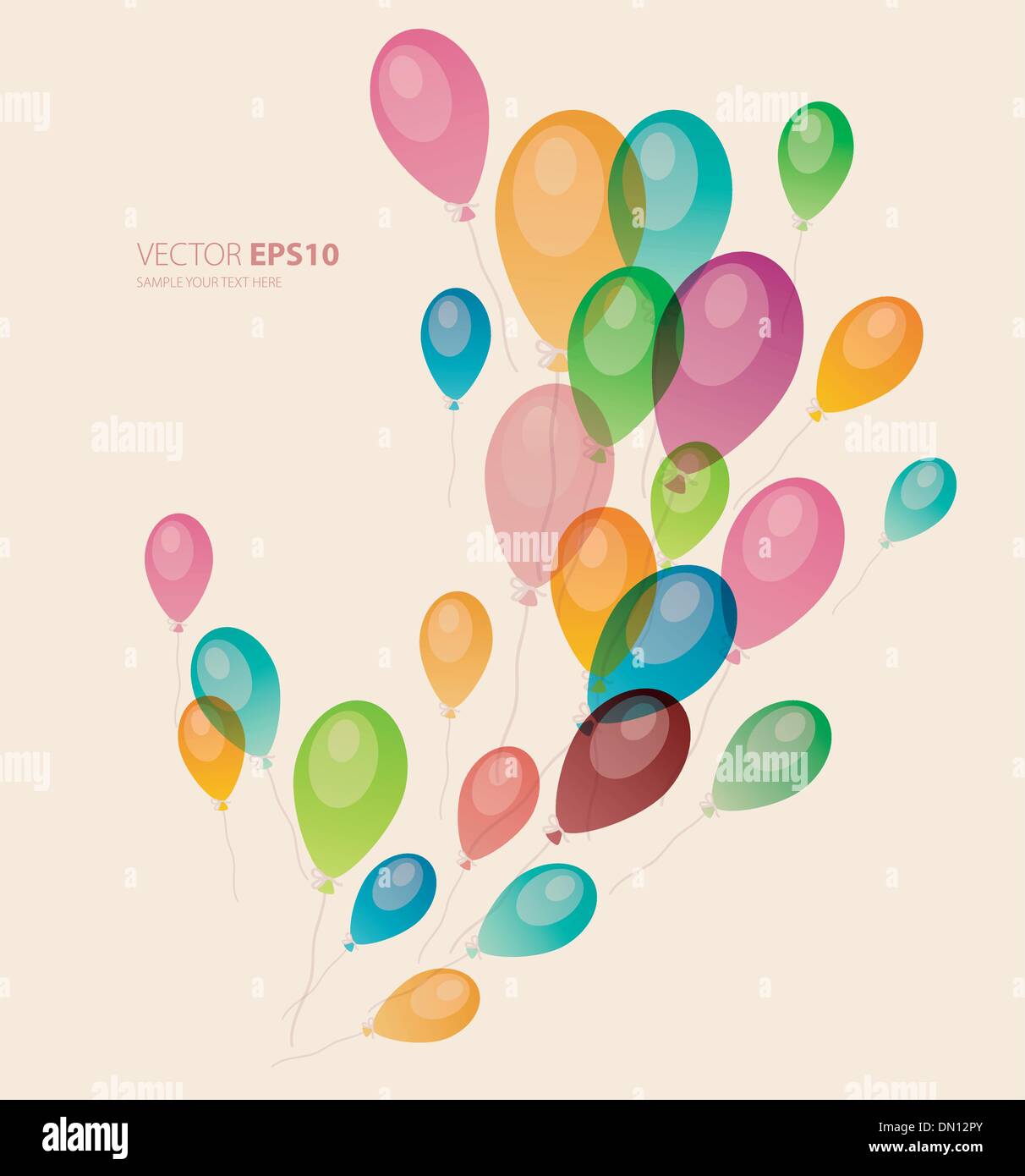 Arrière-plan avec des ballons de couleur Illustration de Vecteur