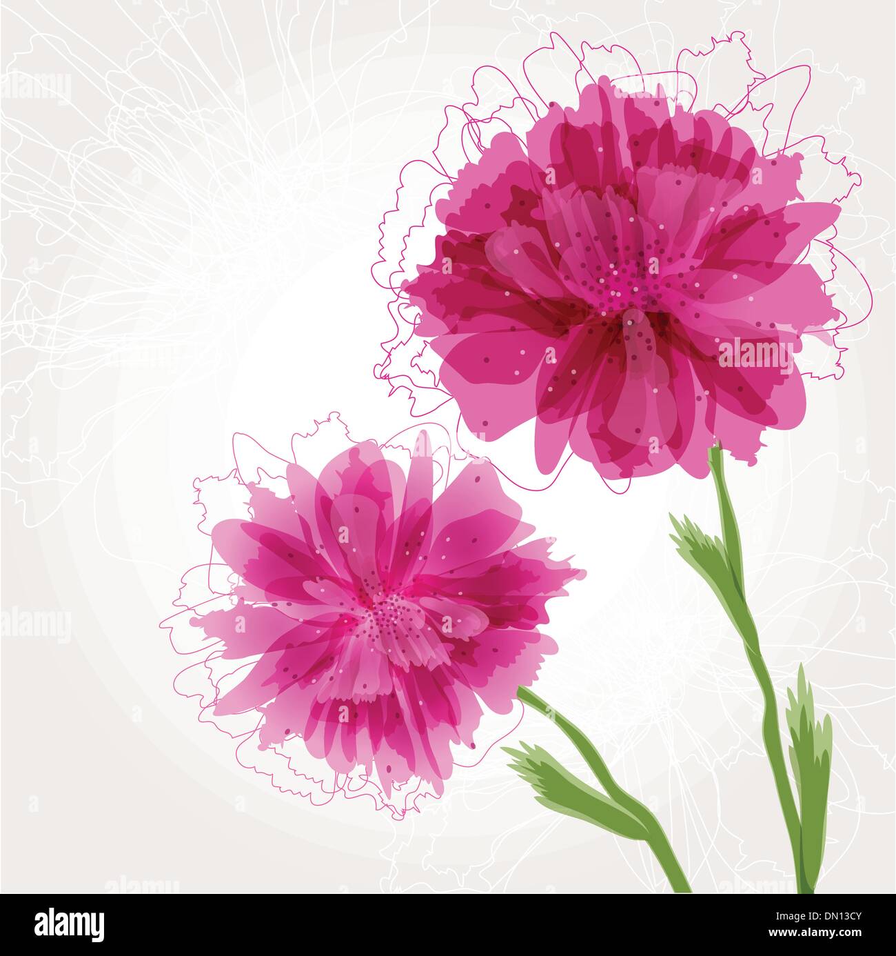 Carte floral avec fleurs abstrait Illustration de Vecteur