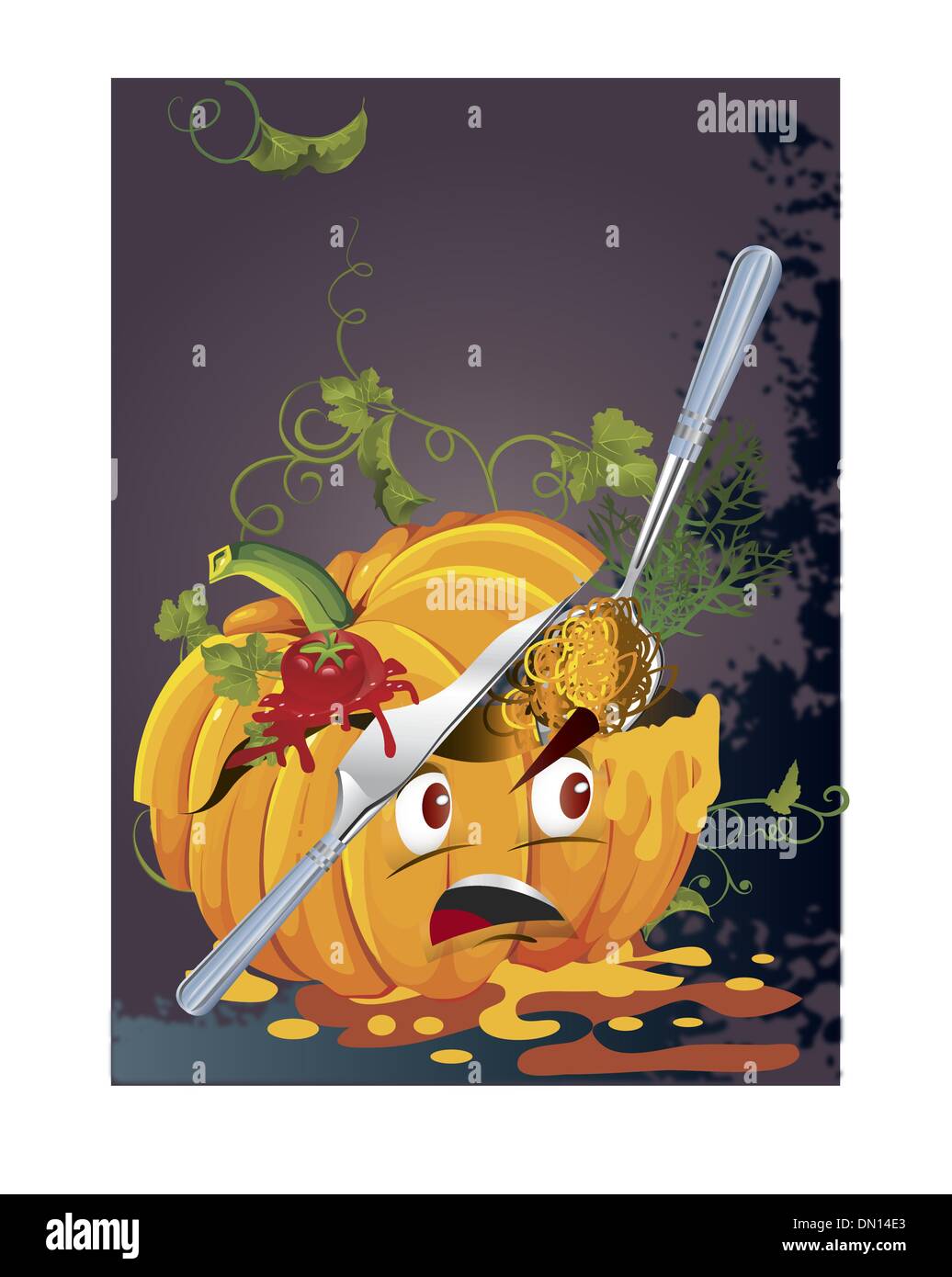 Vector background with halloween citrouille Illustration de Vecteur