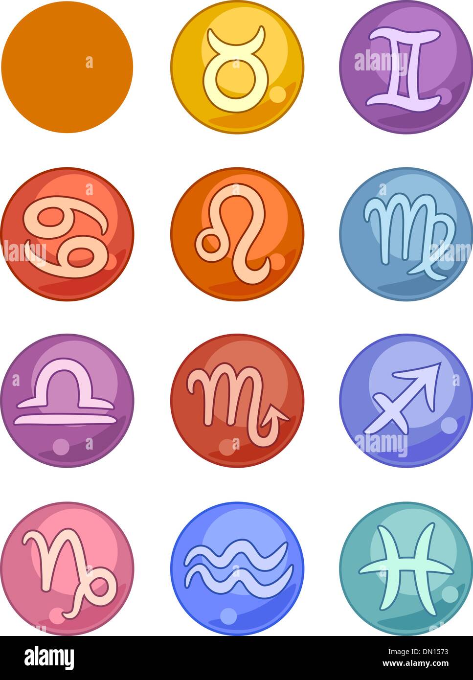 Signe astrologique horoscope signes icons Illustration de Vecteur