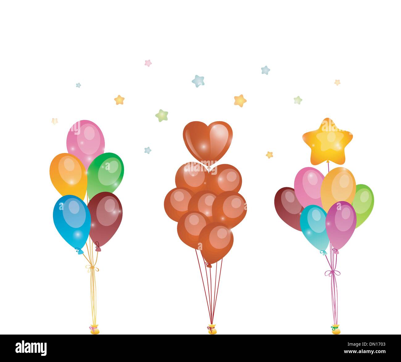 Arrière-plan avec des ballons de couleur Illustration de Vecteur