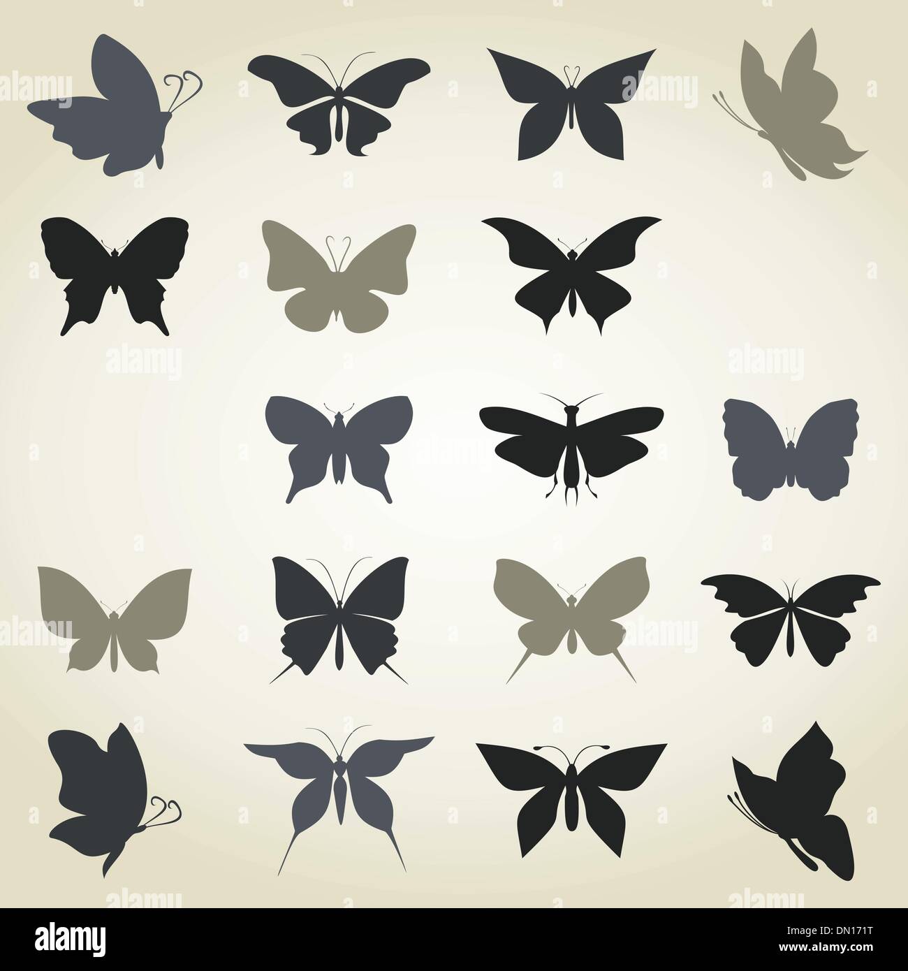 La collection butterfly Illustration de Vecteur