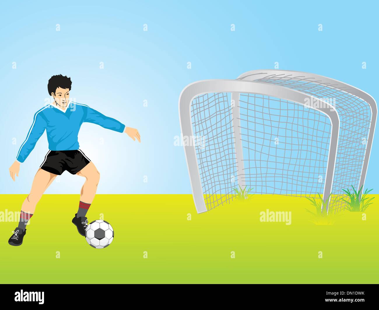 Joueur de foot dessin Banque de photographies et d’images à haute