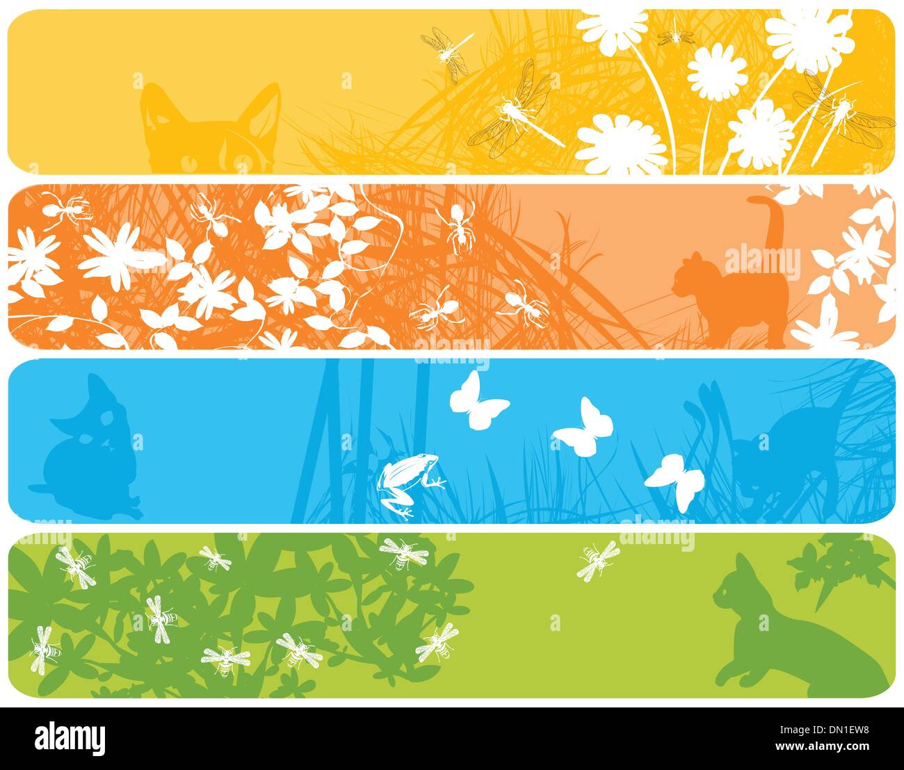 Bannières Web avec spring theme Illustration de Vecteur
