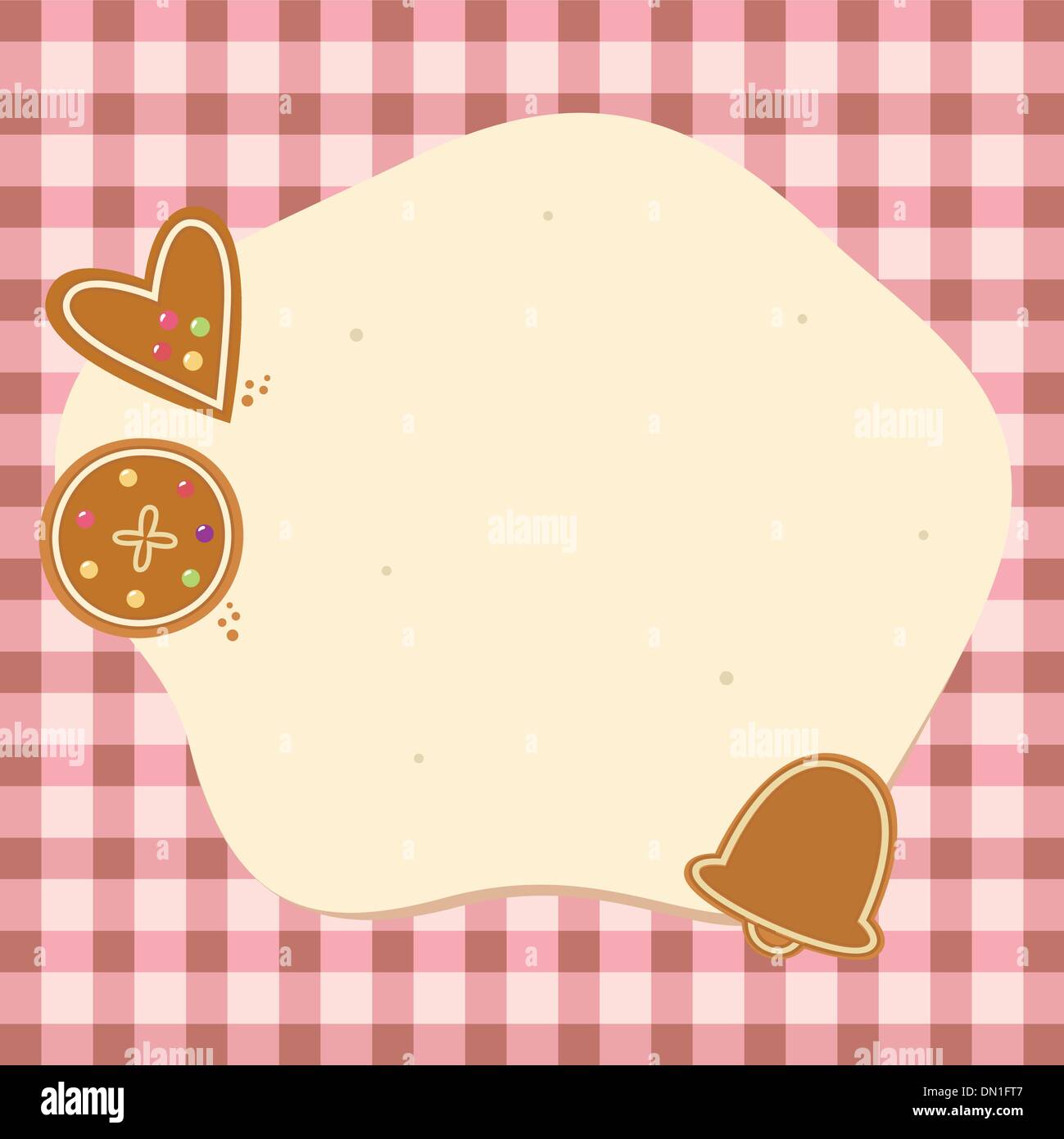 Fond blanc de Noël avec la pâte et les cookies Illustration de Vecteur