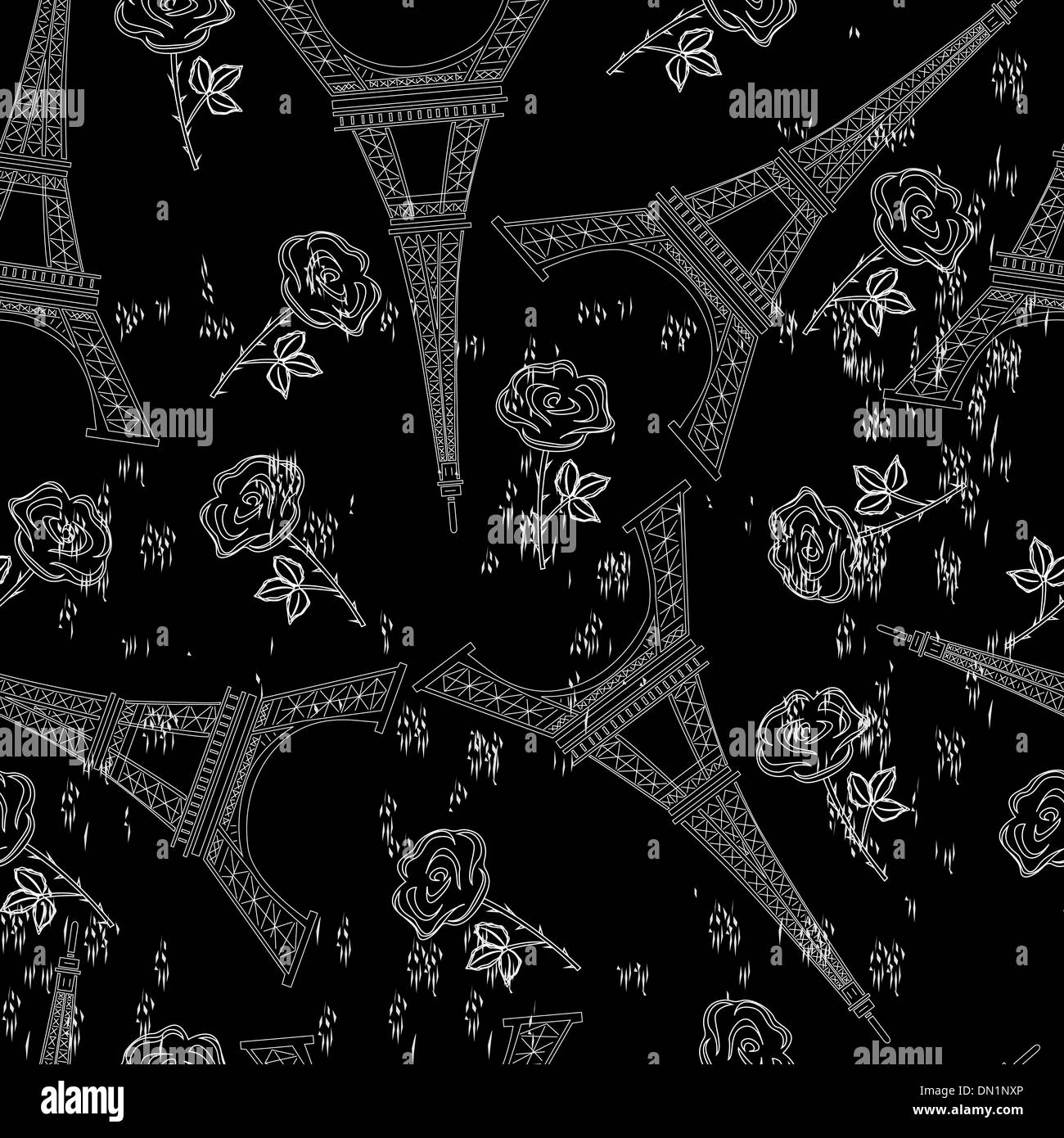 Grunge noir transparent avec eiffel tower Illustration de Vecteur