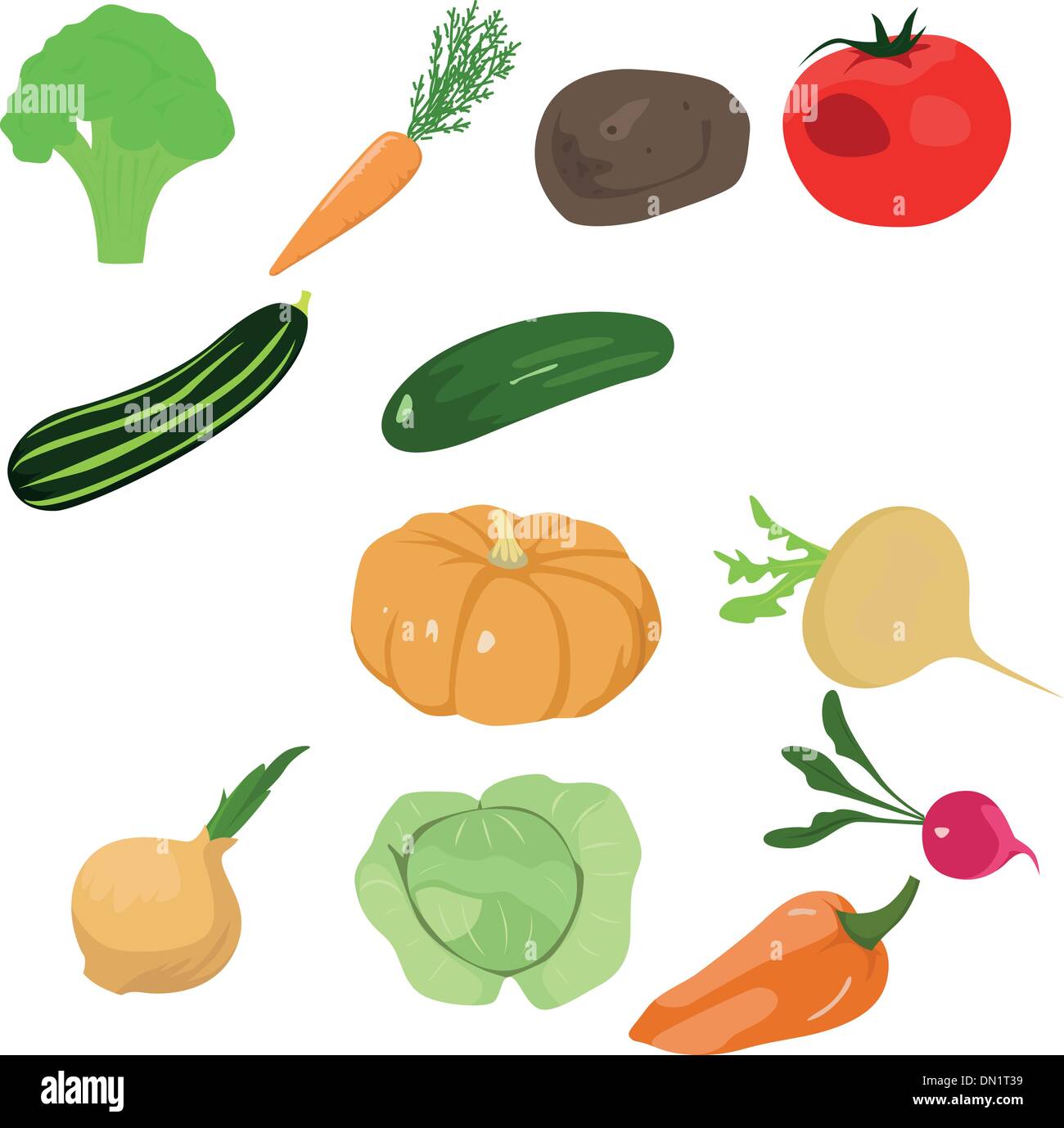 Ensemble de dessins de légumes Illustration de Vecteur