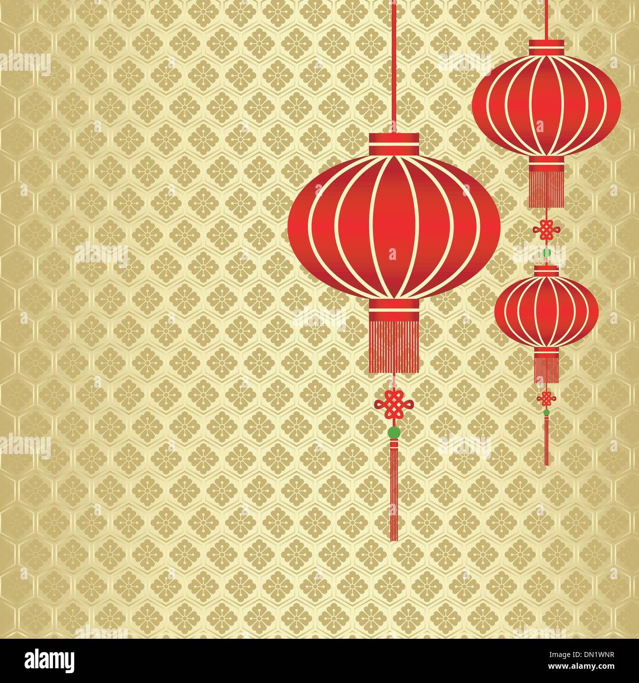 Le Nouvel An chinois Red Lantern Background Illustration de Vecteur
