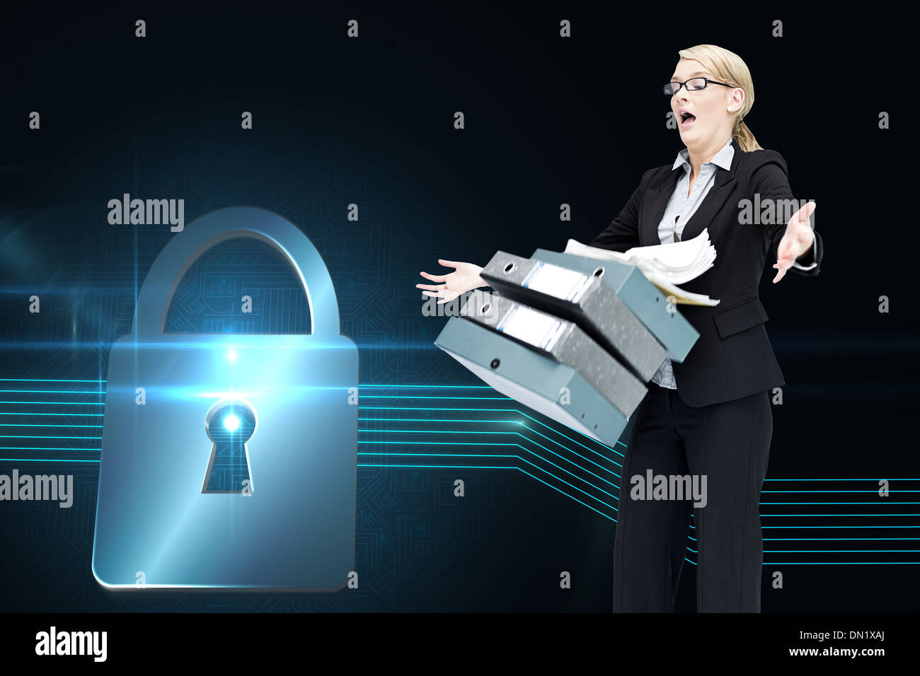 L'abandon de nombreux dossiers Banque D'Images