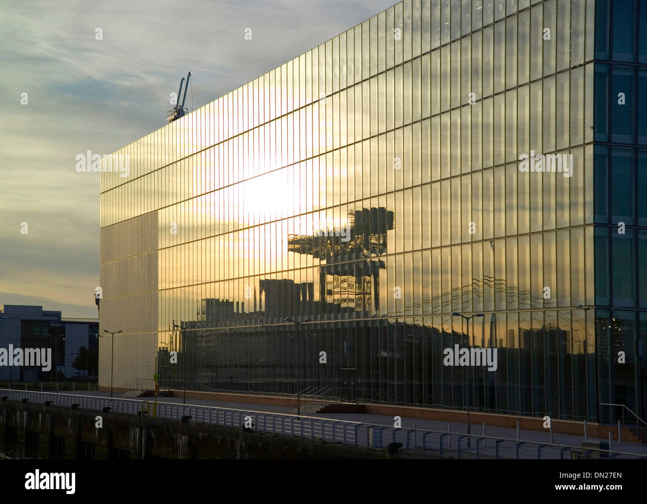 Réflexions Finnieston crane clydeport Clyde Stobcross abstract sunset Banque D'Images