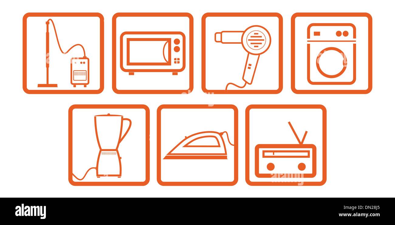 Vector illustration de l'intérieur isolé icons set Illustration de Vecteur