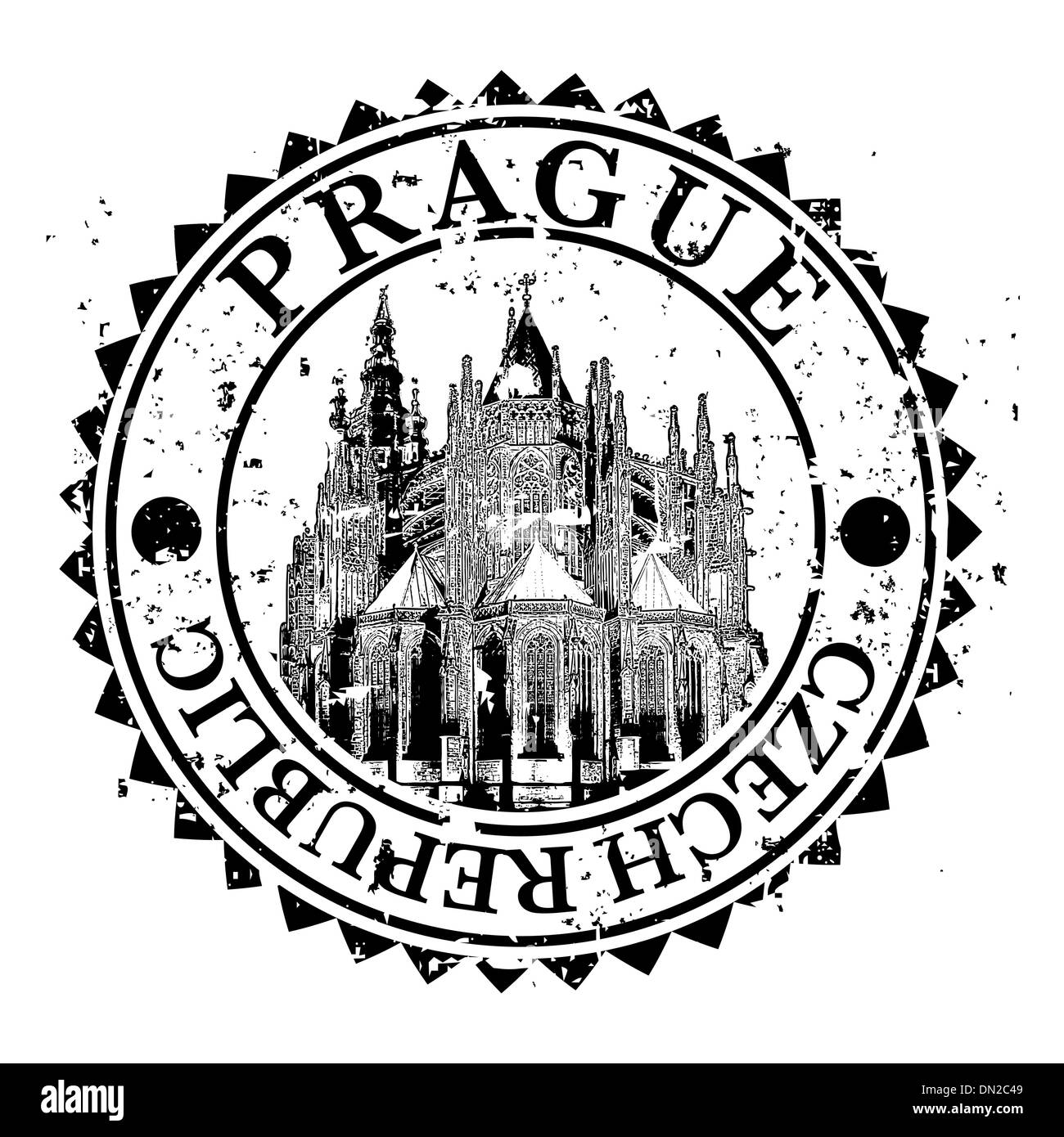 Vector illustration de l'icône Prague isolés Illustration de Vecteur