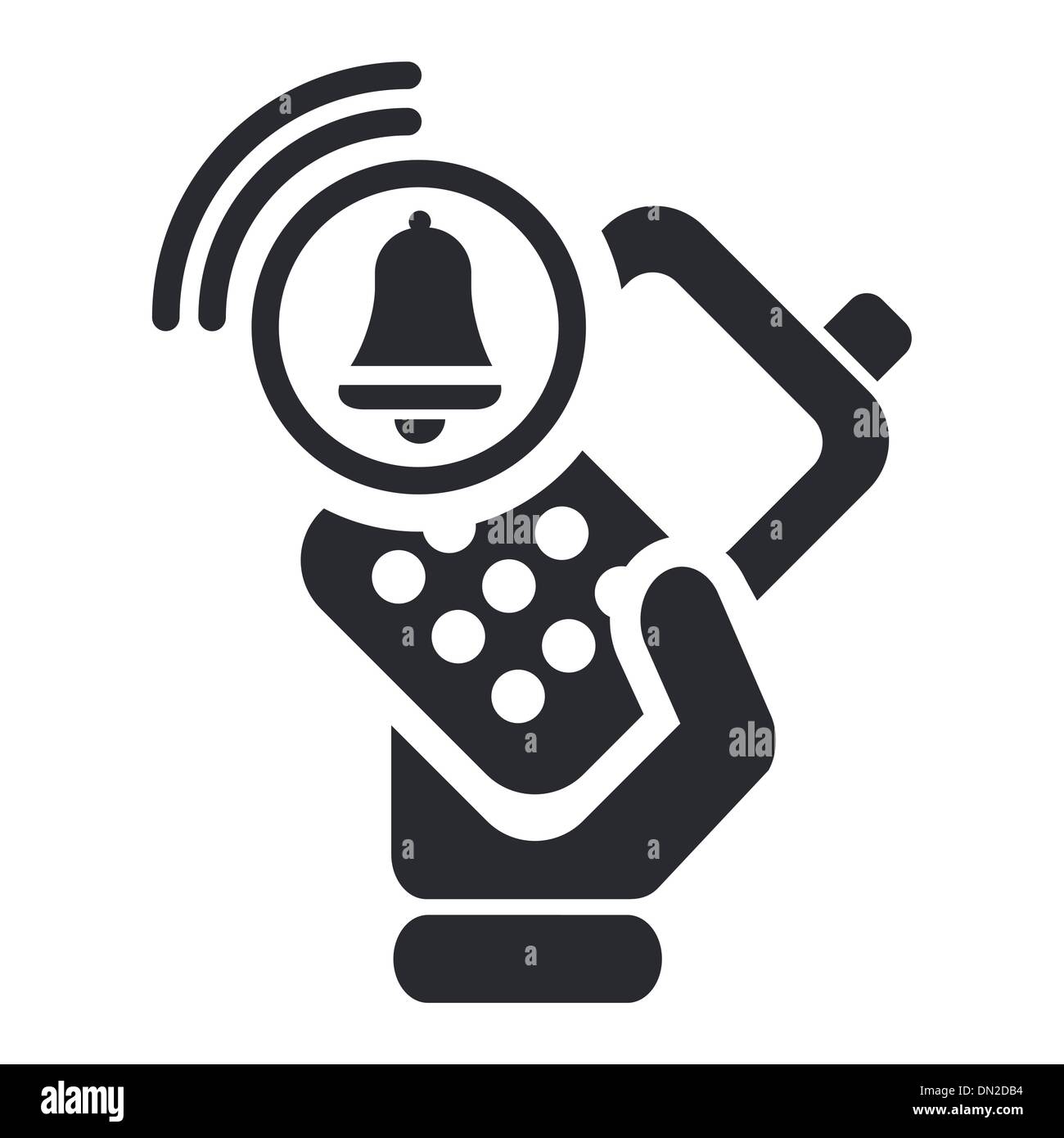 Vector illustration de l'icône de l'alarme de téléphone unique Illustration de Vecteur