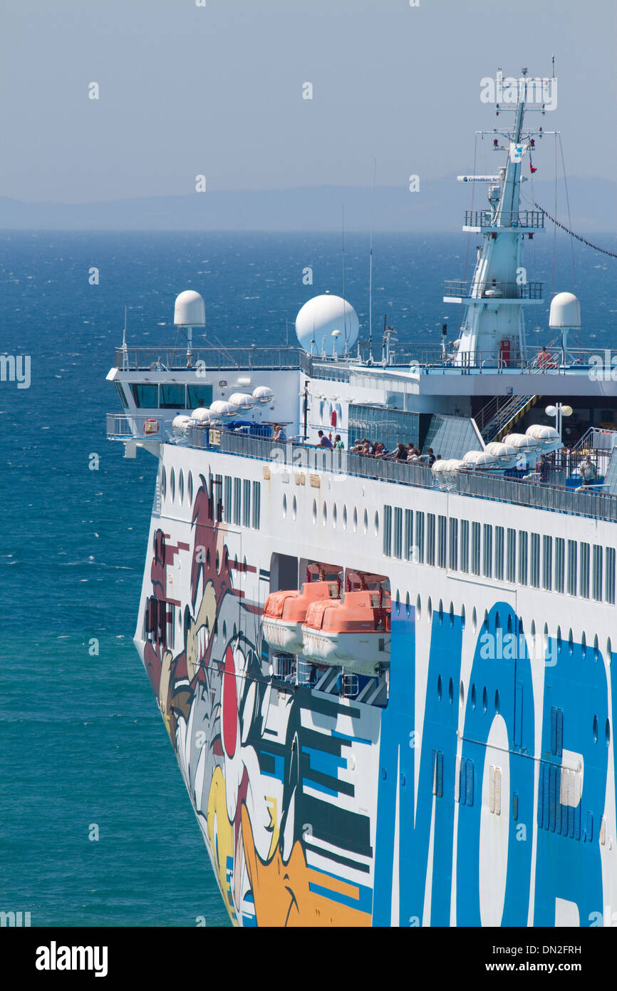 Une ligne de ferry Moby tête de Civitavecchia. Banque D'Images