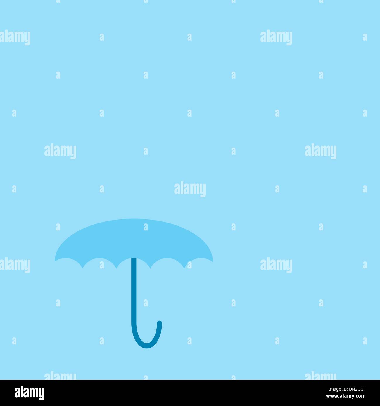 Parapluie bleu et de gouttes Illustration de Vecteur