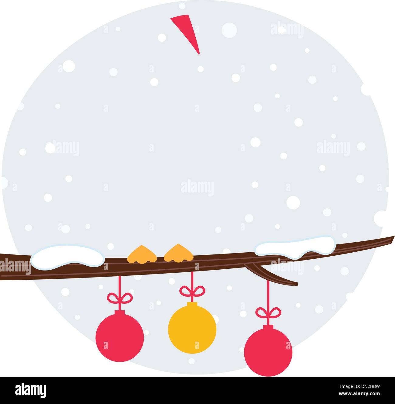 Noël Cute owl assis sur la branche Illustration de Vecteur