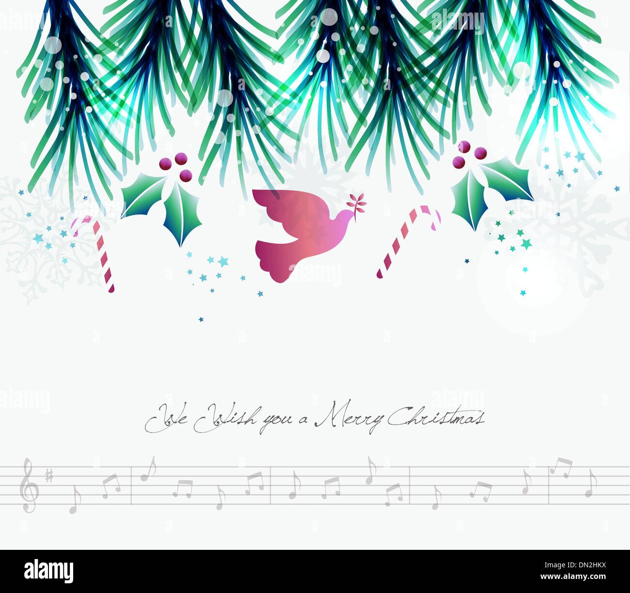 Joyeux Noël carte de musique contemporaine Illustration de Vecteur