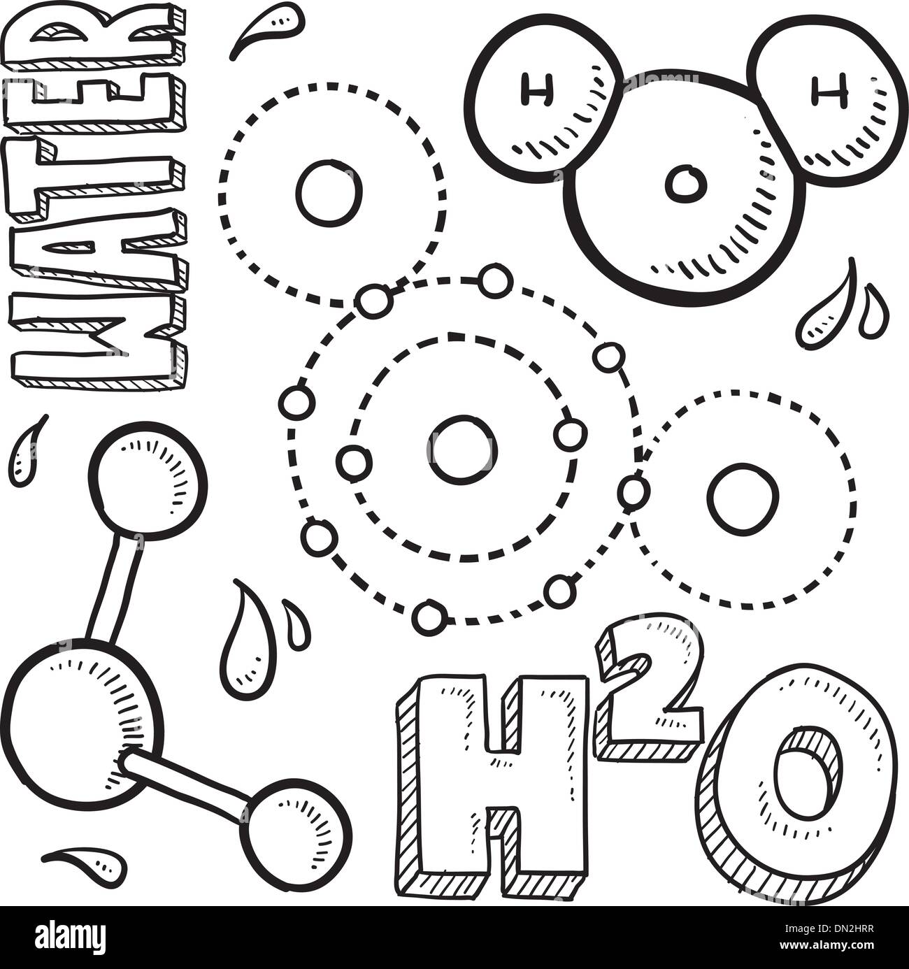 Illustration de la science de la molécule d'eau Illustration de Vecteur