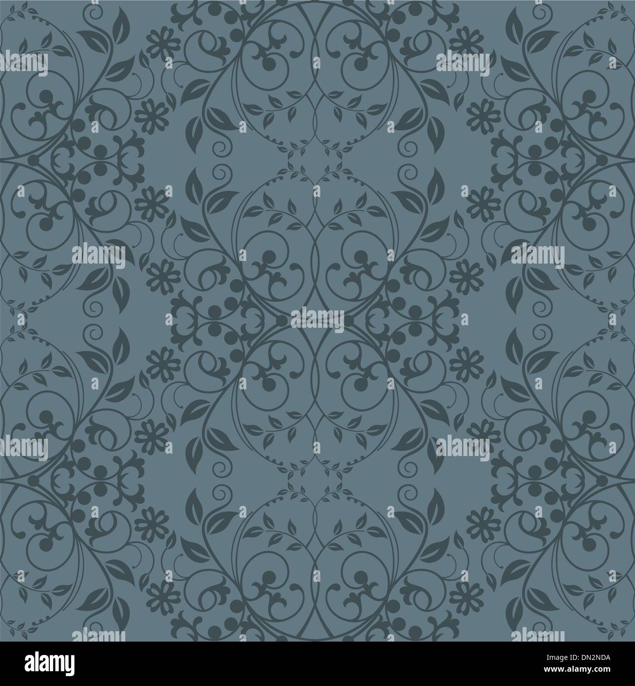 Seamless pattern papier peint fleuri gris Illustration de Vecteur