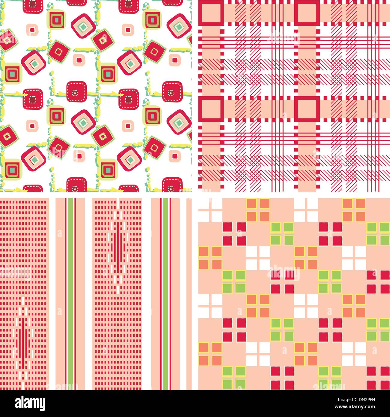 Jeu de motifs textiles rétro Illustration de Vecteur