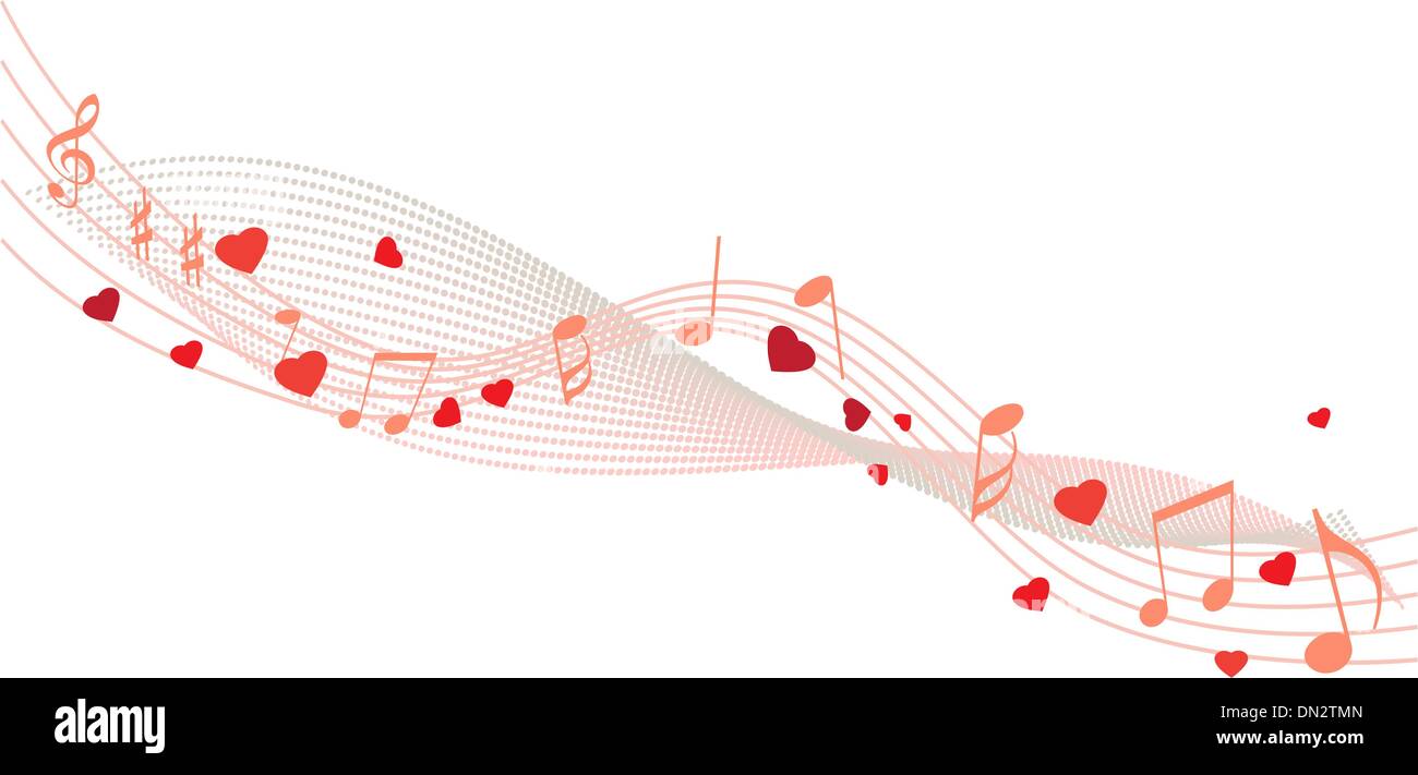 Chanson d'amour et de notes de musique - vector illustration Illustration de Vecteur