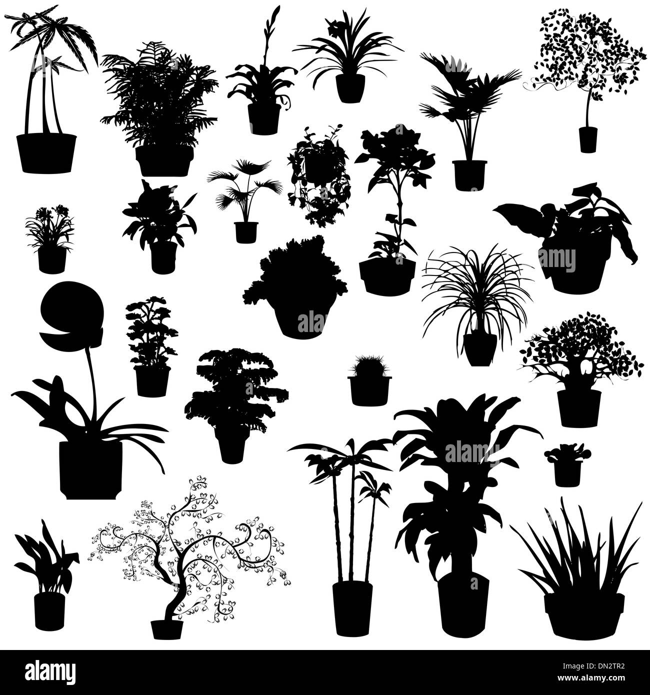 Plantes en pot Illustration de Vecteur
