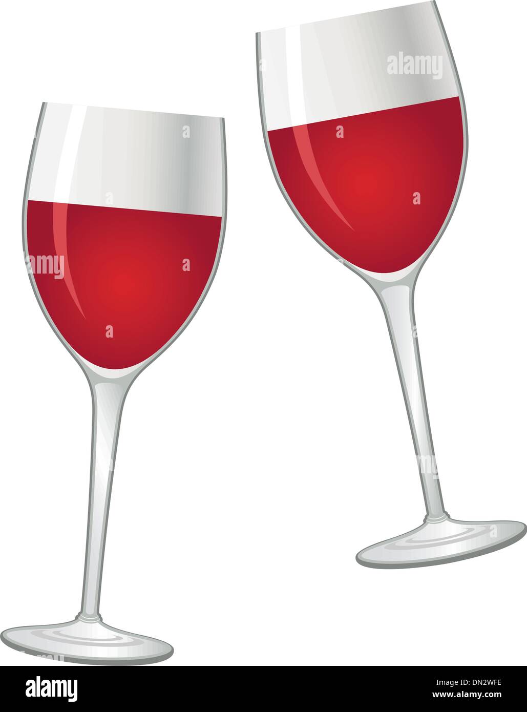 Verres de vin rouge Illustration de Vecteur