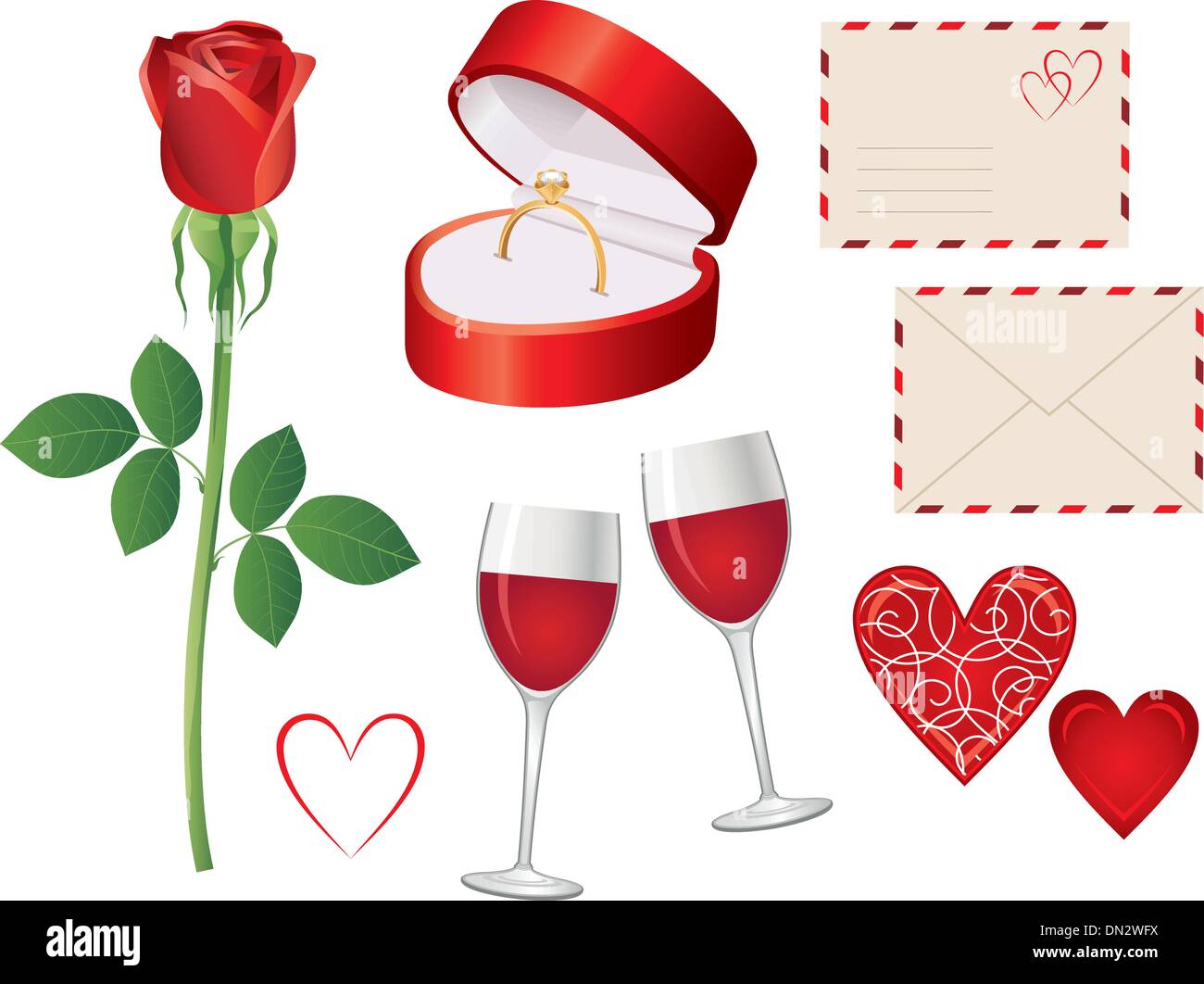 Valentine day icon set Illustration de Vecteur