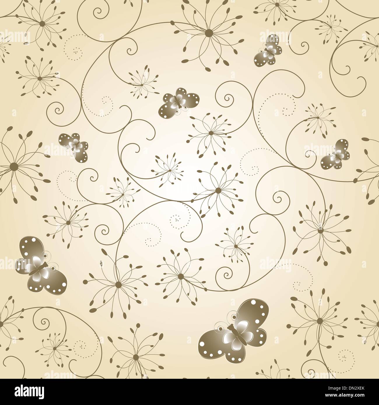 Pissenlit papillon abstrait motif transparent Illustration de Vecteur