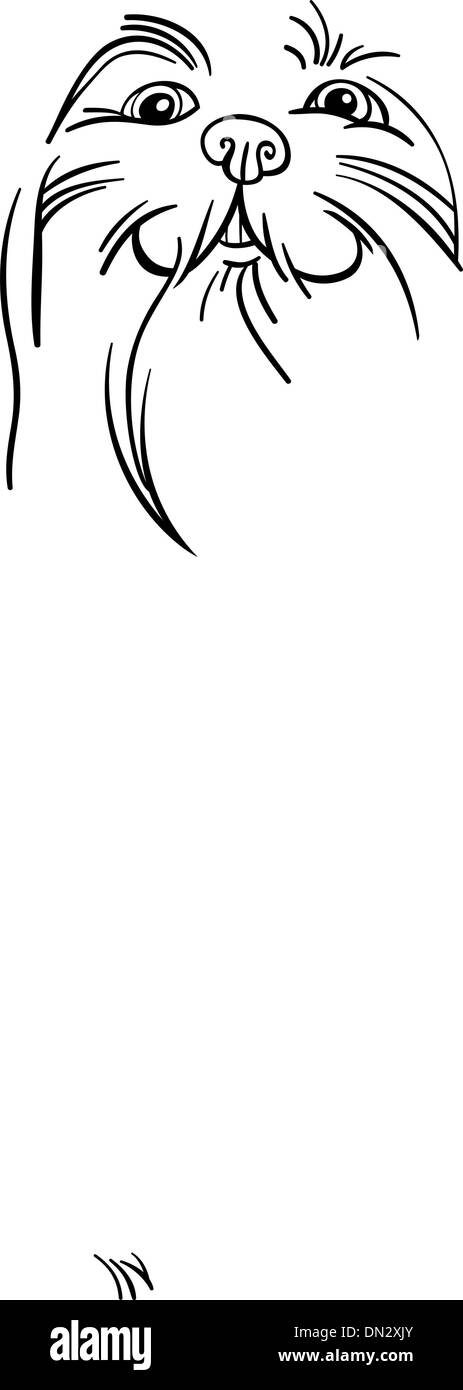 Maltese dog caricature pour Coloring Book Illustration de Vecteur