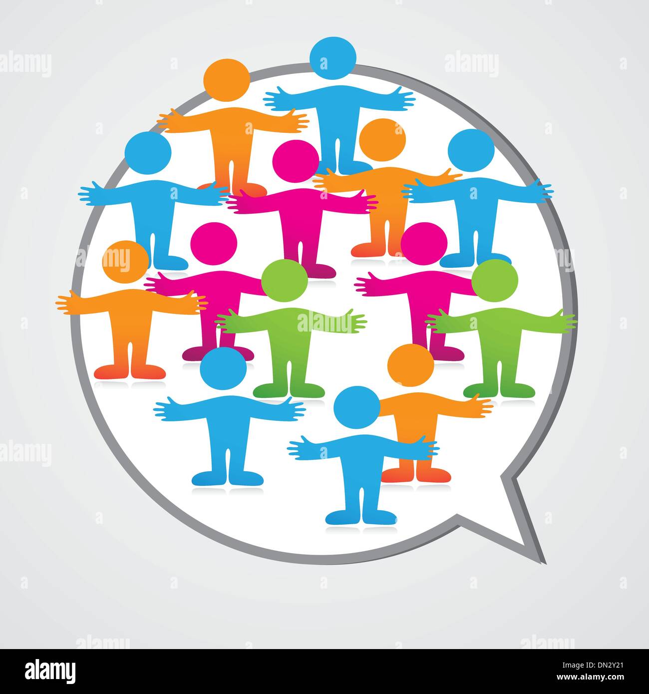 Media-sociaux-gens-inner-circle-Speech-Bubble Illustration de Vecteur