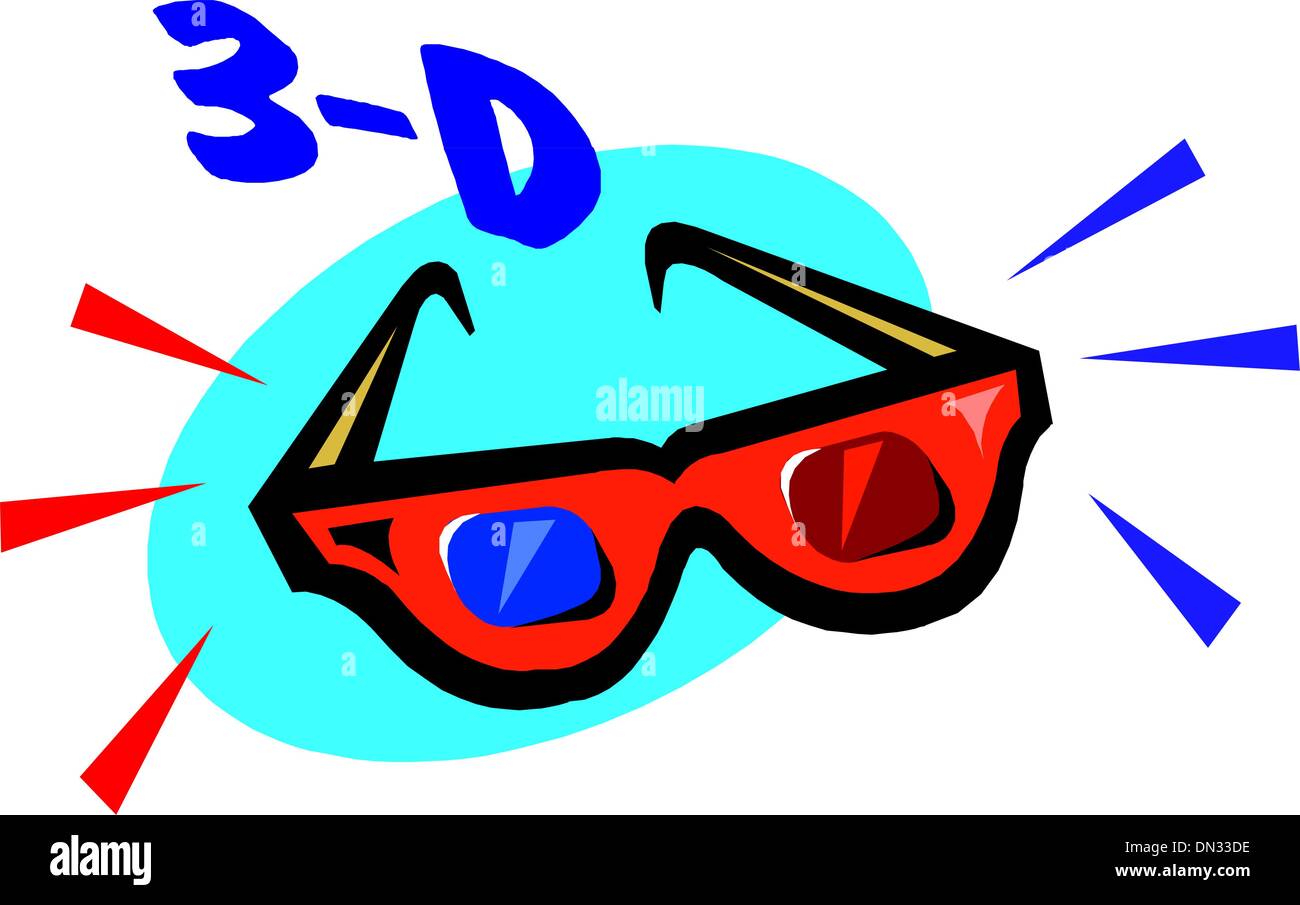 lunettes 3D Illustration de Vecteur