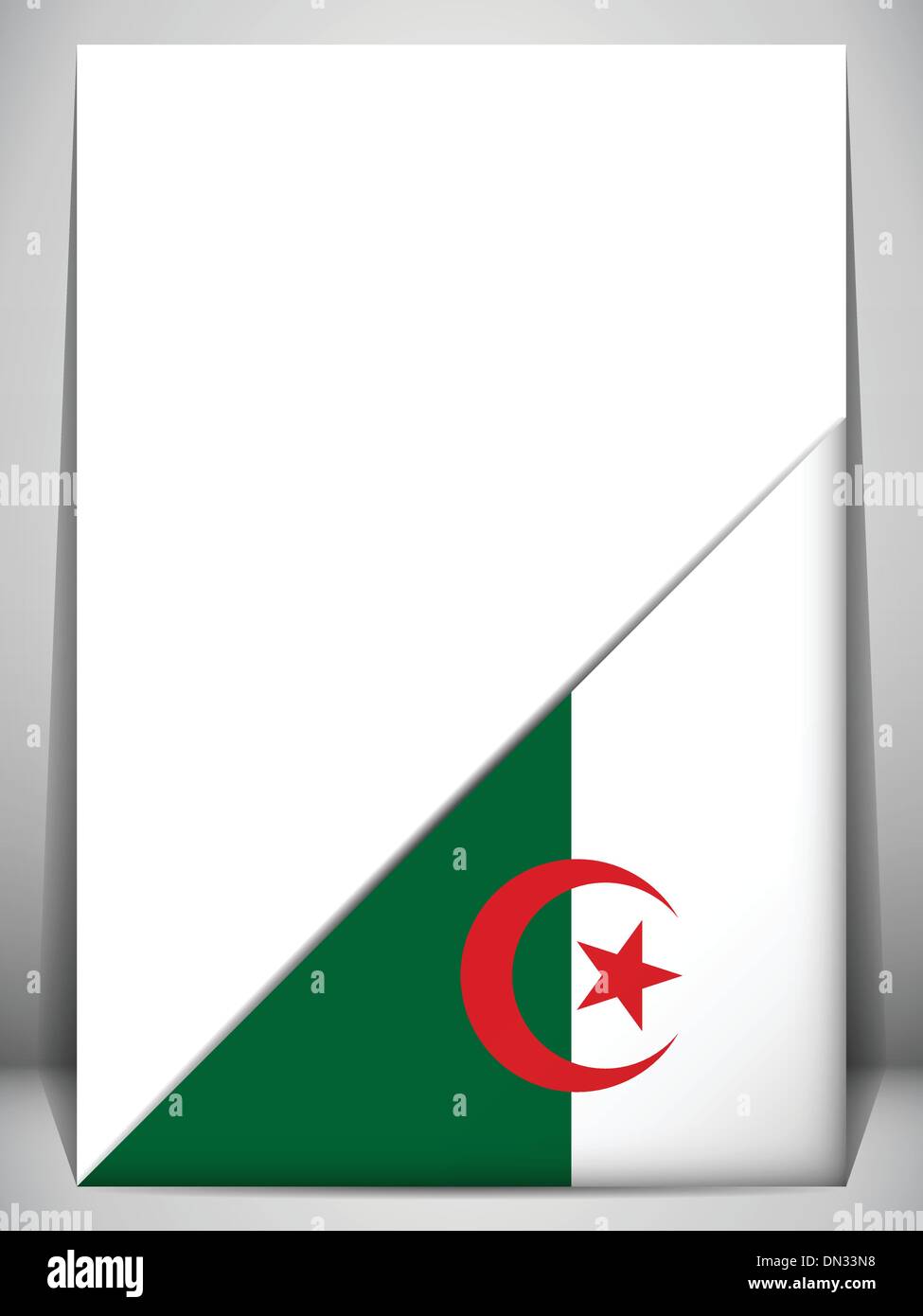 L'Algérie drapeau du pays en tournant la page Illustration de Vecteur