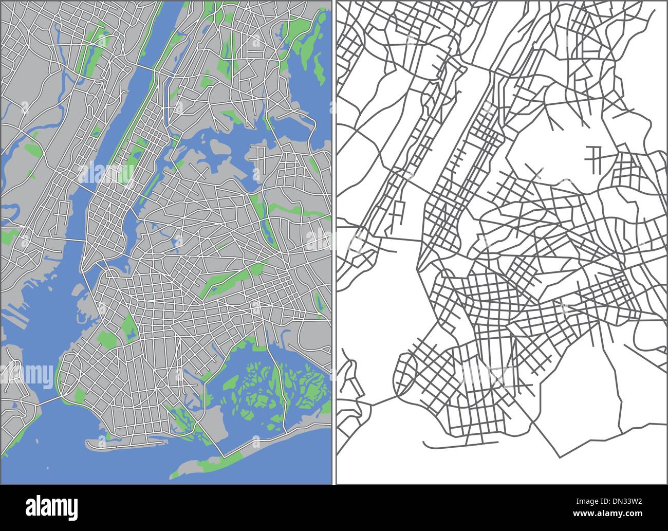 Carte de new york city Banque d'images vectorielles - Alamy