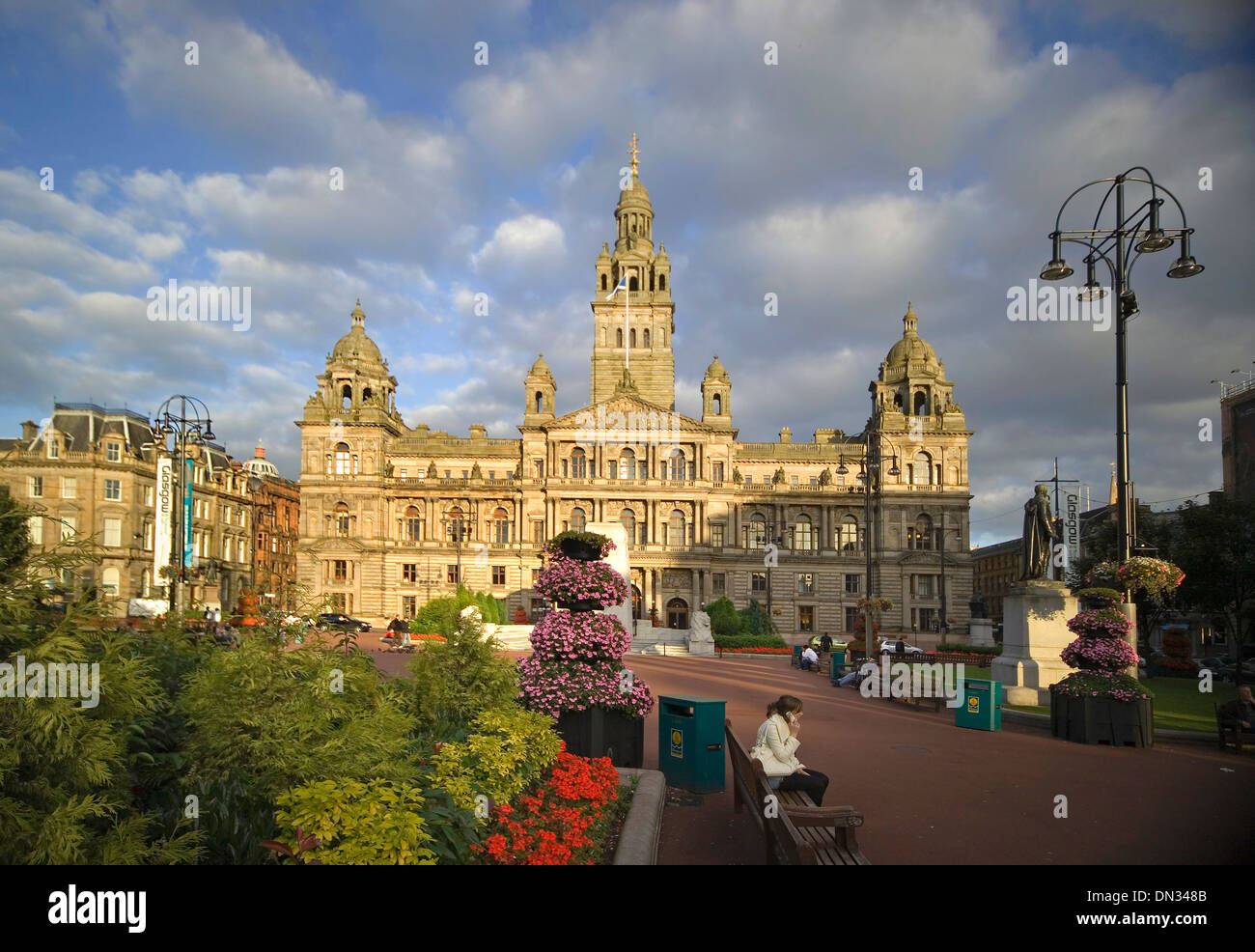 George square Glasgow city chambers Banque D'Images