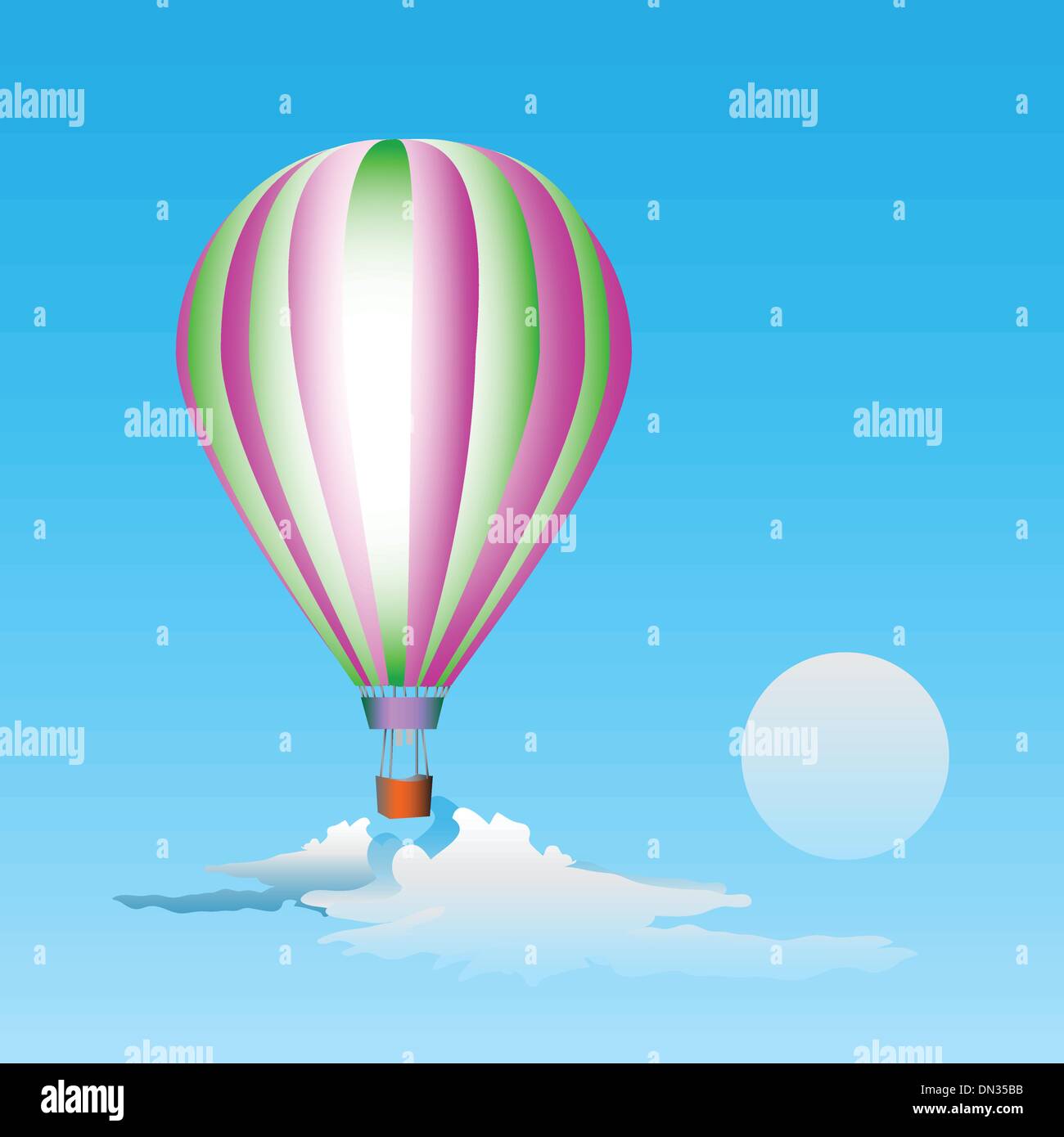 Ballon d'air dans le ciel Illustration de Vecteur