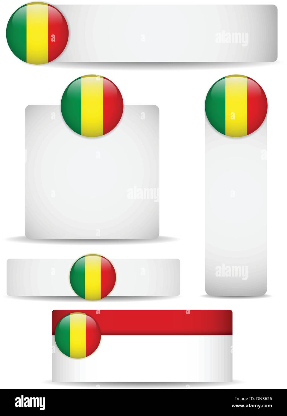 Mali Pays Ensemble de bannières Illustration de Vecteur