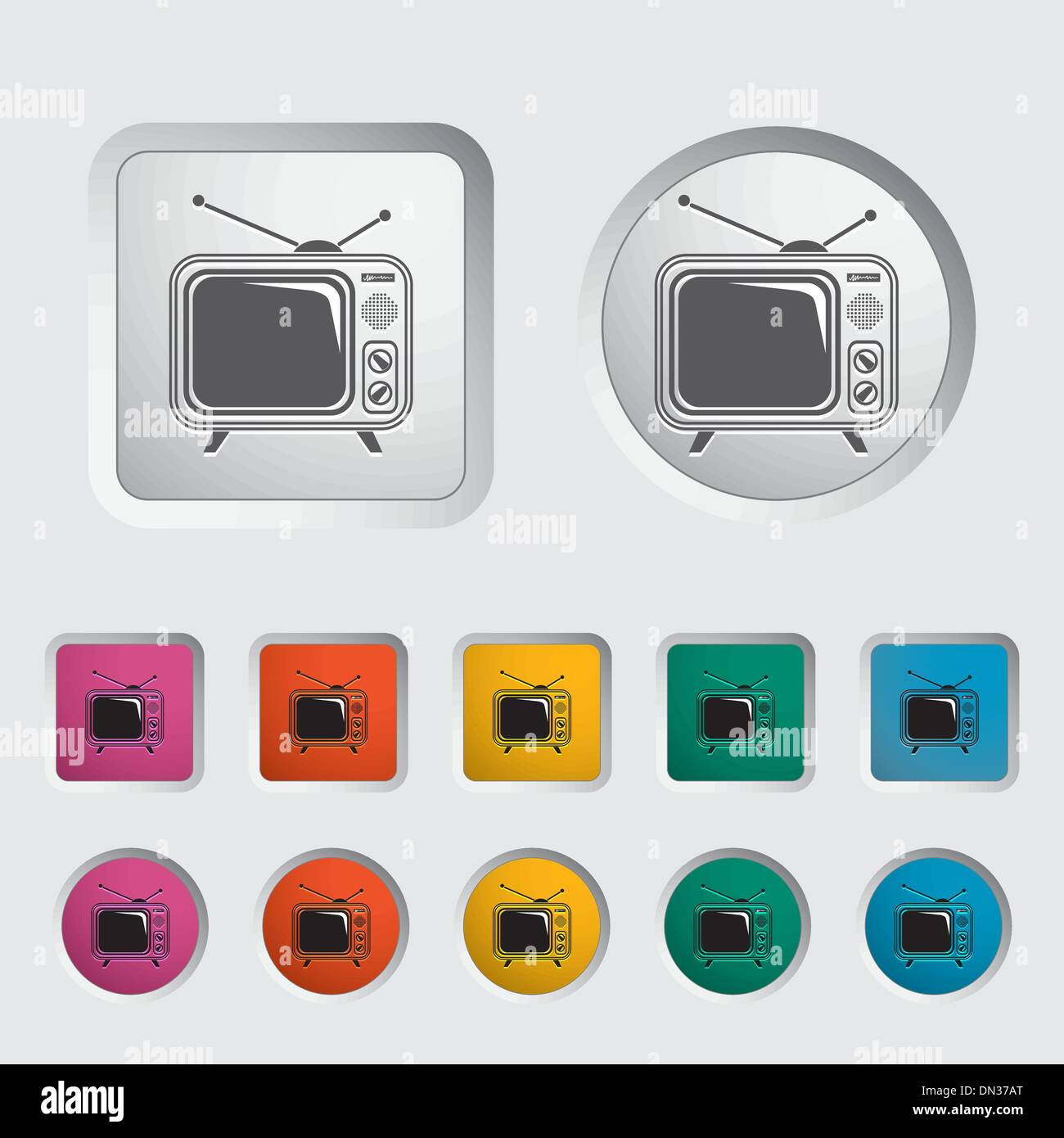 Icône unique de TV. Illustration de Vecteur