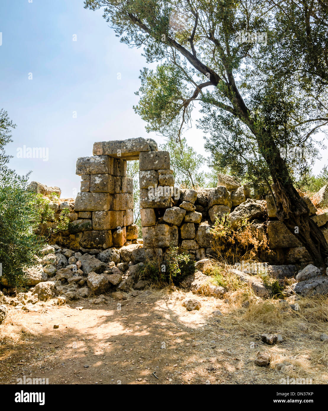 L'île de Sedir (turc : Sedir Adası) ancienne ville de Kedriai, également connu sous le nom de Cleopatra Island, dans le Golfe de Gokova, Mugla, Turquie Banque D'Images