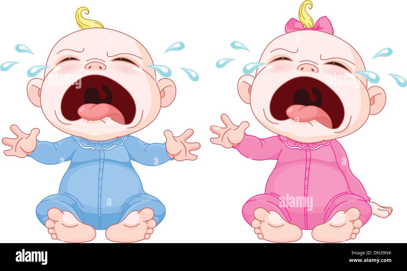 Bebe Qui Pleure Des Jumeaux Image Vectorielle Stock Alamy