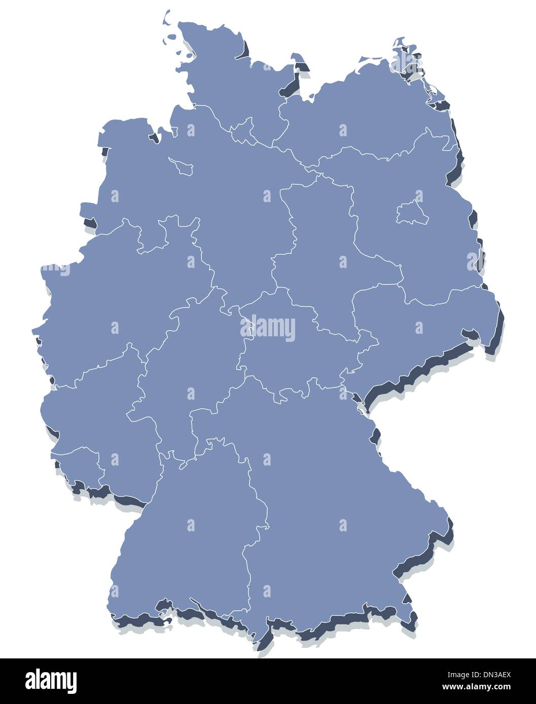 Carte vectorielle de l'Allemagne Illustration de Vecteur