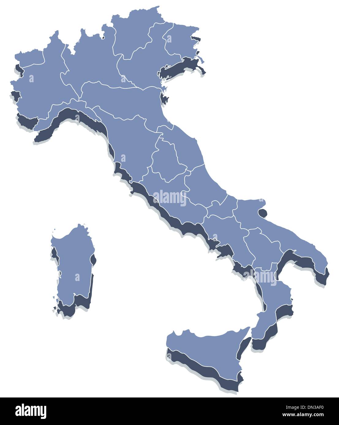 Carte vectorielle de l'Italie Illustration de Vecteur