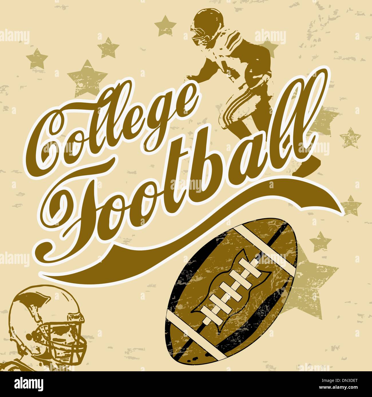 College Football américain grunge poster Illustration de Vecteur