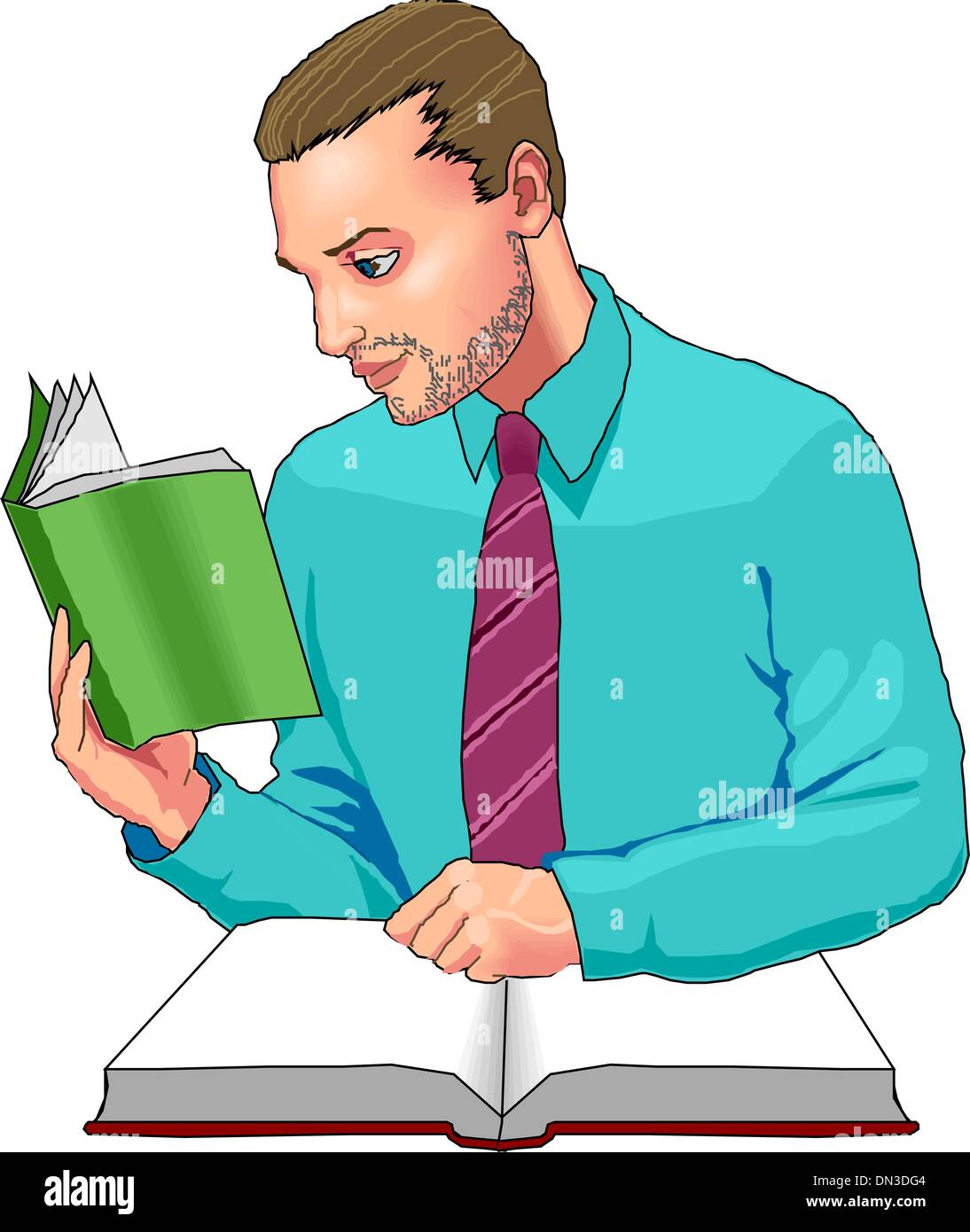 L'élève lit un livre Image Vectorielle Stock - Alamy