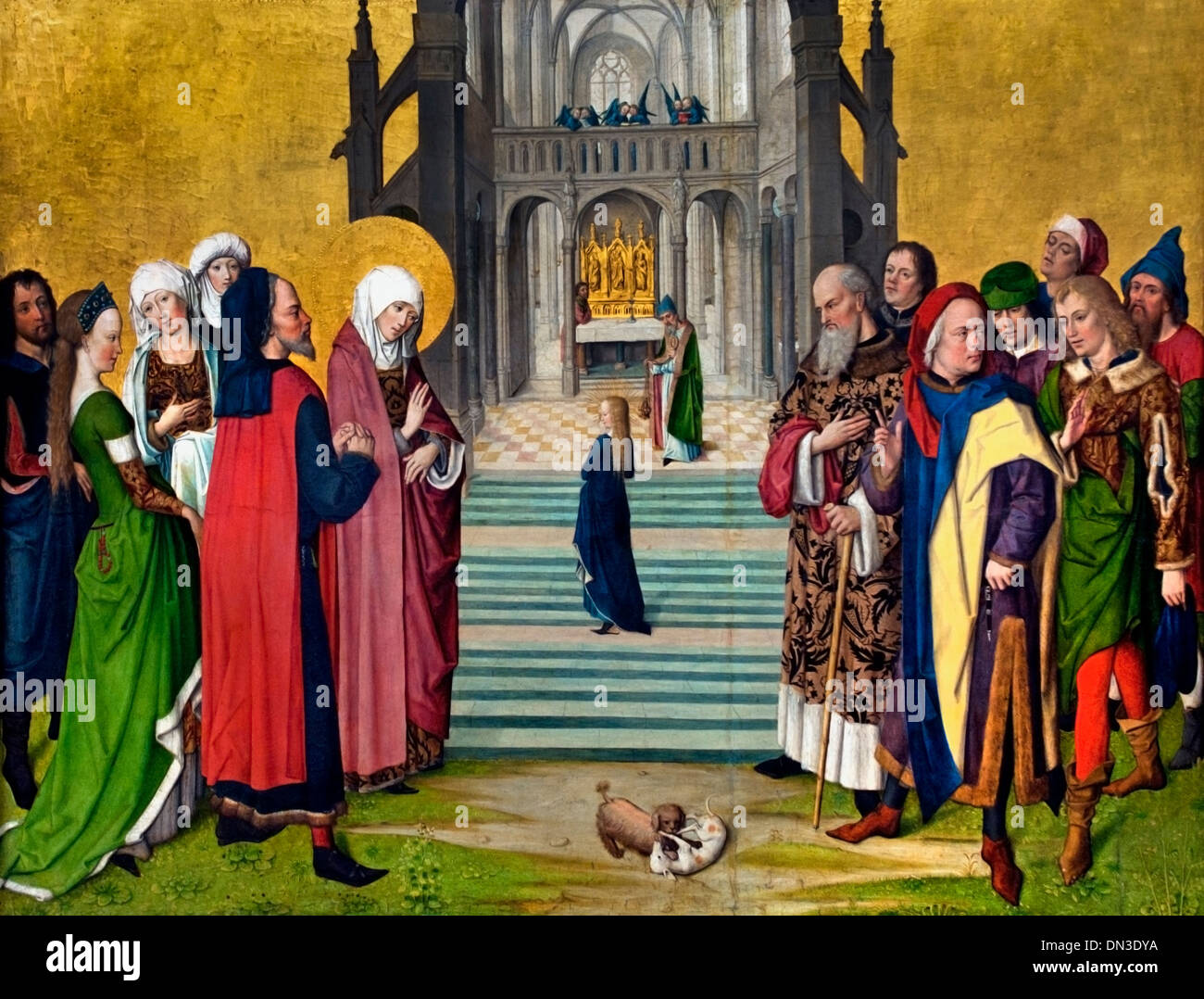 Tempelgang Mariae - Temple piste de Marie par le maître de la vie de la Vierge de Cologne Cologne Allemagne Allemand 1460-90 Banque D'Images