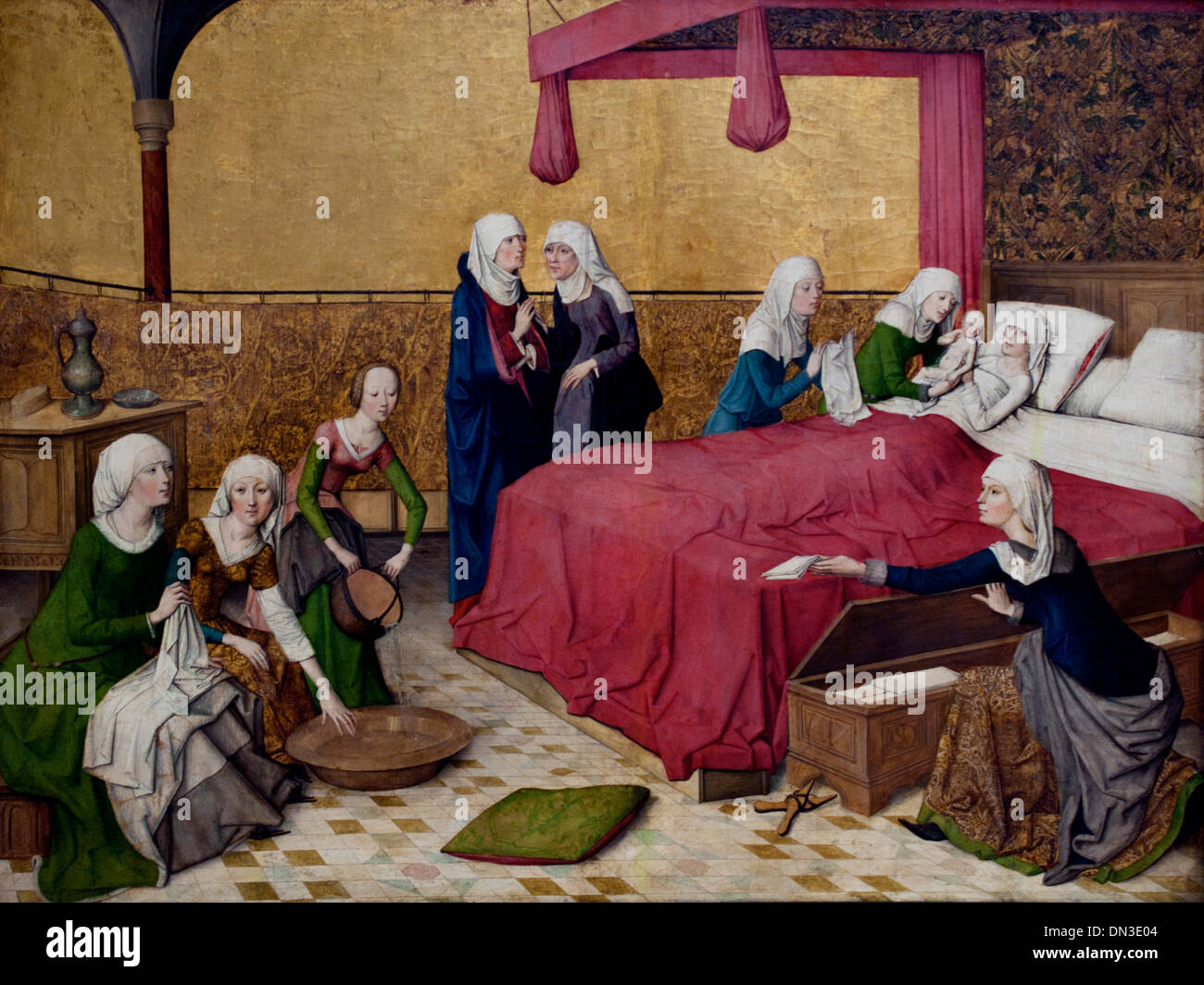 Maria Geburt par Meister des Marienlebens - la naissance de Marie par le maître de la vie de la Vierge de Cologne Cologne Allemagne Allemand 1460-90 Banque D'Images