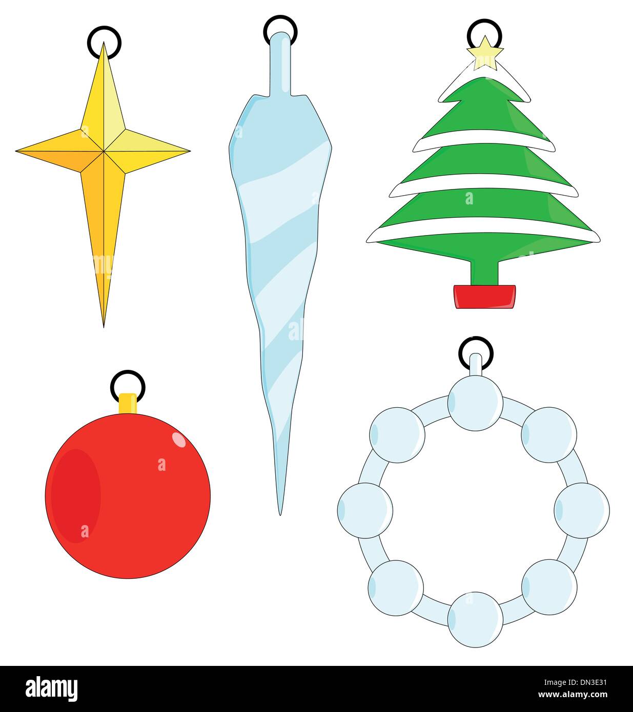 Ornements de Noël Illustration de Vecteur
